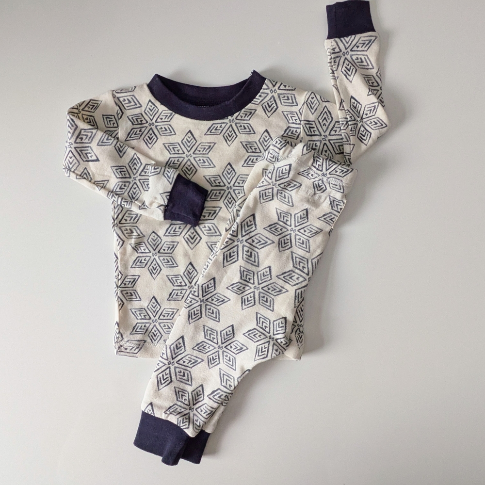 Burt's Bees Baby Cream and Black Pajama Sets